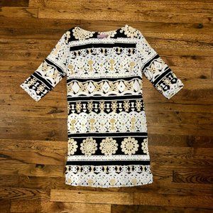 Slimming Black and White Mini Dress